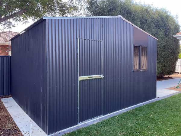 Corrugated Gable Roof Garden Shed 3.10mx3.86m in Ironstone