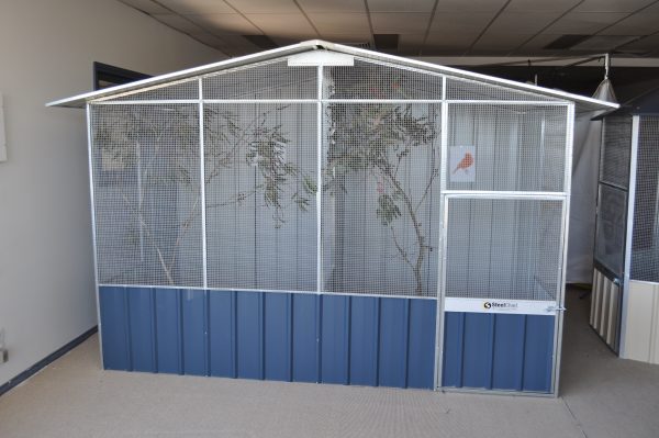 Wire In Gable Aviary with Divider